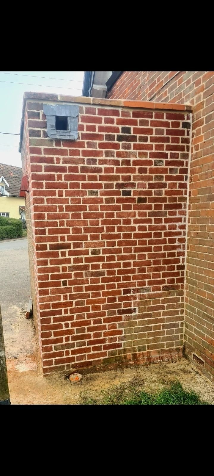 Completed repointing on full wall elevation